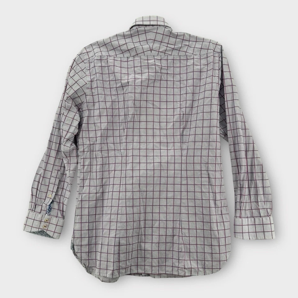 Camisa Ted Baker Endurance Para Hombre 16 32/33 Abotonada Manga Larga Roja A Cuadros Foto 2 de 4