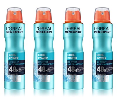   LOREAL Men Expert Cool Power Ice Effekt Deo Spray Deodorant 4x 150 ml  