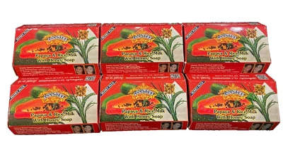 ASANTEE PAPAYA & Rice Milk Herbal Lightening SOAP 6 x 125g BARS