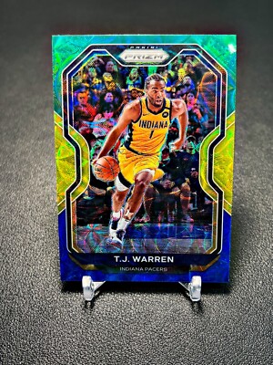 2020-21 Panini Prizm Choice Green Yellow Blue - Ruby Wave Prizm #82 T.J. Warren