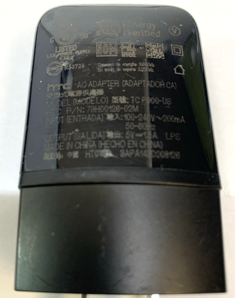 Adaptador de corriente cargador de pared USB original HTC TC P900 79H00126-02M 5V/1.5A Foto 3 de 4