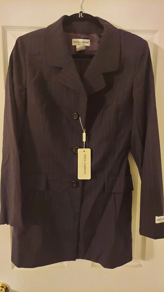 NWT Ladies Dolce & Gabbana Womens Suit Jacket Blazer Pants Set Sz. IT 48 (US 12) - Image 3 of 4