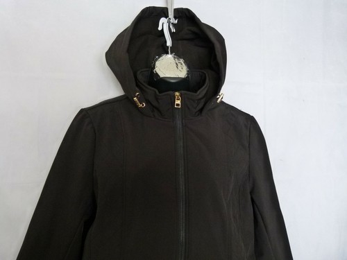 Anne Klein Women’s Long Jacket Full Zip Adjustable Hood Black Size L Large - Picture 2 of 9