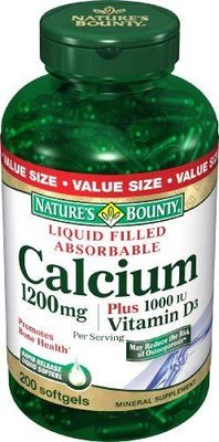 Nature's Bounty Calcium Plus Vitamin D3 1200 mg, 220 Rapid Release Softgels