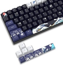 XVX PBT Keycaps - 132 Keys, Great Wave Off Kanagawa Japanese Keyboard Set, 5