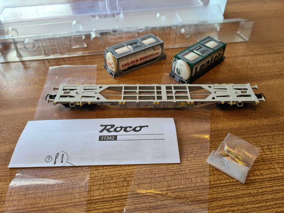 Roco 77342 Containertragwagen D-AAEC Sgns 317-2 Tanktainer Lanfer + Van d. Bosch - Bild 4 von 4