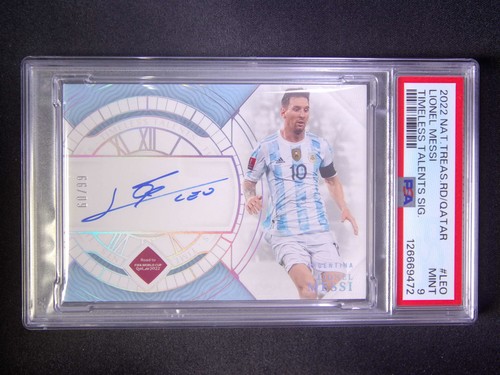 2022 National Treasures World Cup Lionel Messi Timeless Talents Auto /99 PSA 9