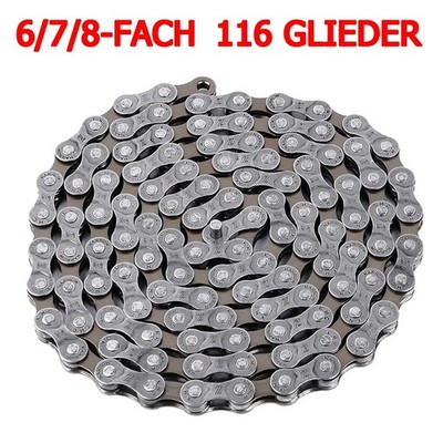 Fahrrad Kette 6/7/8-Fach 116 Glieder MTB Bike Mountainbike Fahrradkette Chain