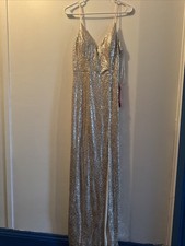 11/12 Prom Gown Arguing Gold Sparkle High Slit Formal
