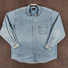 Vintage Levis Denim Shirt Mens XL Light Blue 90s Red Tab Cotton 60521-1316