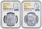 2025 Morgan & Peace Silver Dollar $1 NGC MS70 First Day Of Issue #2146-47