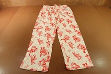 Old Navy Mens Size Medium Ivory Red Santa Reindeer Flannel Pajama Pants NWT