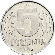 DDR, 5 Pfennig, 1972 A, Leichtmetall
