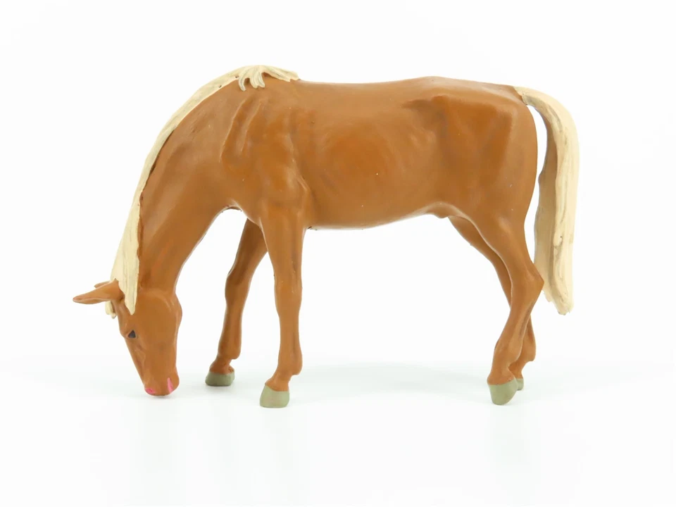 Figura animal de pastoreo caballo marrón Preiser Elastolin 47023 escala G 1/25 Foto 3 de 4