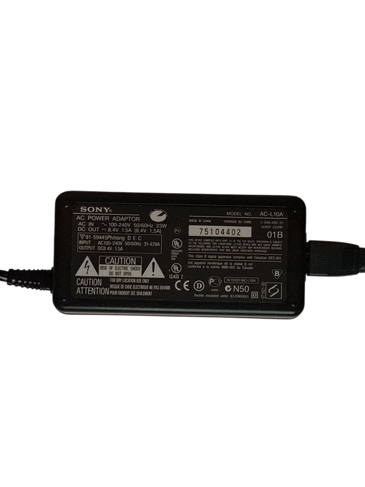 Original OEM Sony AC-L10A Handycam Camcorder AC Adapter AC-L10B, L10C Hi8 10C Foto 2 de 2