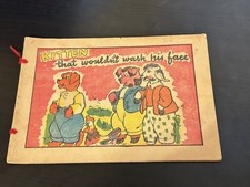 Vintage Children's Cartoon Booklet - Kitten that wouldn't wash his face