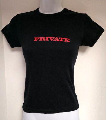Vintage Women's PRIVATE.com BLACK  T-SHIRT (Small)