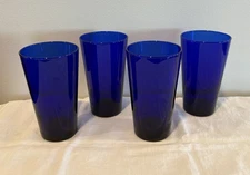 NEW Set Of 4 Libbey Flare Cobalt Blue 6” Tumbler Cooler Glasses 17.25 Oz