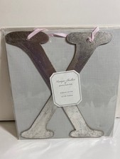 Pottery Barn Kids Monique Lhuillier Hanging Ribbon Silver Shiny Letter "X" New