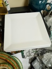 Williams Sonoma White Open Kitchen Square 10.25" Dinner Plates (Set Of 4)