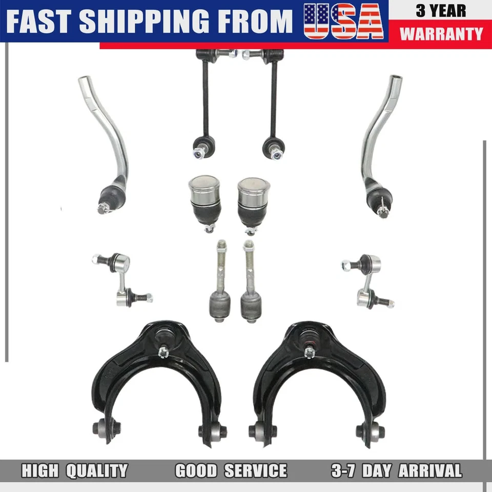 Fits 2009-2014 Acura TL Front Upper Control Arm Tie Rod Sway Bar Link Kit US - Imagem 4 de 4