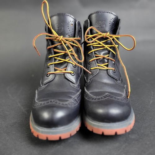 Billionaire Boys Club Bee Line X Timberland Brogue Black Leather Boots Sz 7W/6M - Picture 2 of 10