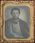 CIVIL WAR SOLDIER AMBROTYPE 1/9 PLATE CASE - SERGEANT STRIPES ON SLEEVE
