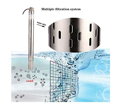 2Inch Stainless Steel Screw Well Pump 220V/60Hz Deep Well Pump 0.5Hp 164ft Wa...