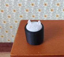 Dollhouse Treat Cannister Jar Kitty Cat Face Opens 1:12 Scale Miniature
