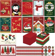 240 Sets Christmas Cards Bulk with Envelopes and Stickers Holiday Greeting Cards