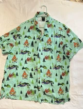 Disney A Goofy Movie Open Road Our Universe Button Down Short Sleeve Shirt L