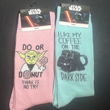 Pair Of Disney Star Wars Yoda/Darth Vader Socks Size: 9-13, New With Tags
