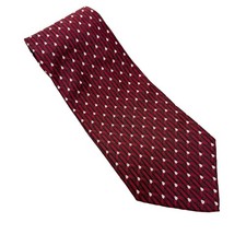 John W Nordstrom Signature Silk Tie Burgundy Geometric Pattern Hand Sewn Wide