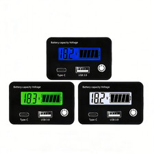 Capacità batteria voltmetro tensione display volt monitor LCD DC 12V 24V