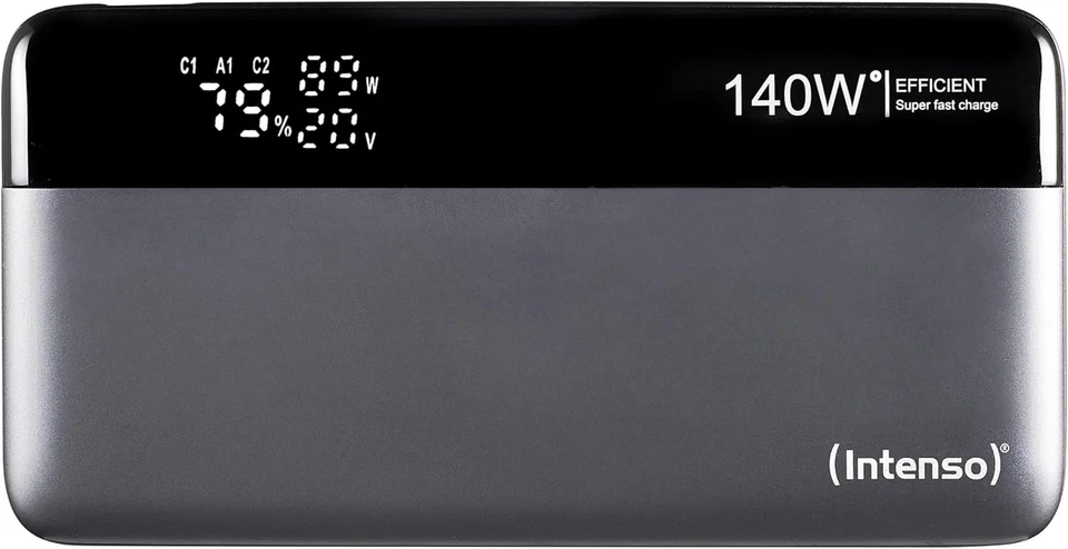 Intenso Powerbank HE25000 – 25000mAh 140W USB-C Power Delivery Akku Grau-Schwarz - Bild 3 von 4