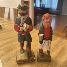 Carved Wooden Pirates 2 Pc
