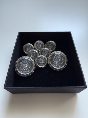 8 Knöpfe Versace La Medusa Vintage Transparent