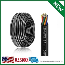 20 Gauge 8 Conductor Electrical Wire, 100FT 20AWG PVC Thermostat Wire, Low Vo...