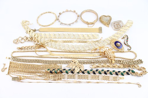 Gold Tone Jewellery Stone Set Statement Brooch Bangle x 22