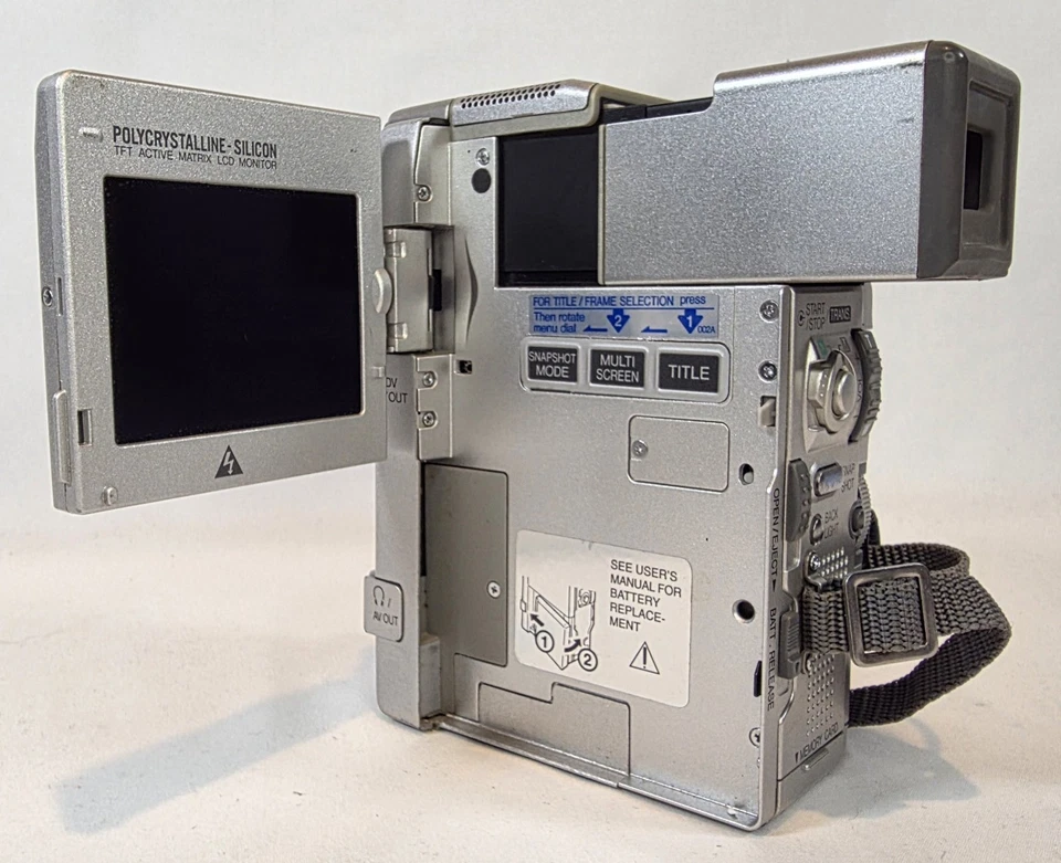 JVC CyberCam GR-DVM70U MiniDV Camcorder w/ Power Adapter, Charger, Media Cable - Image 4 of 4