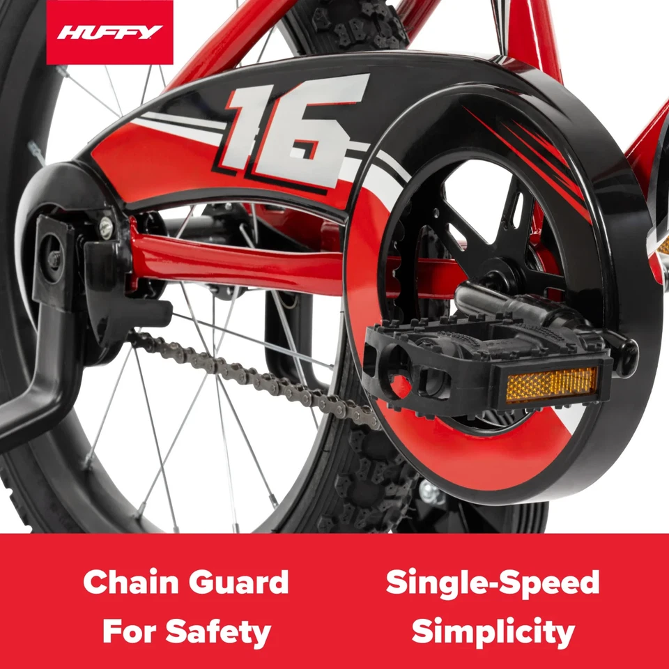 Bicicleta infantil Huffy 16" Rock It, compatível com pilotos 42" - 48", vermelha, infantil, meninos - Imagem 4 de 4