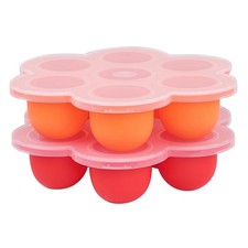 Acorn Baby Food Container with Thin Lid, 2PK Red and Orange Meal Prep Container