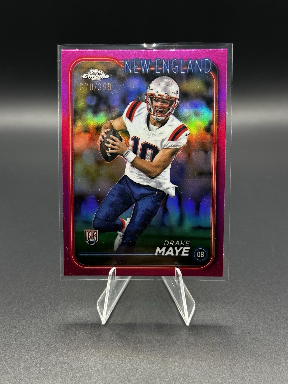 2024 Topps Chrome - Rookies Drake Maye #203 Magenta Refractor /399 RC Patriots