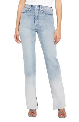 GOOD AMERICAN Good Boy Split Hem High Waist Jeans in Indigo Size 4/27