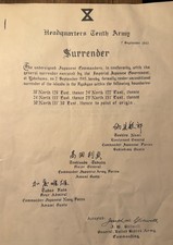 Tenth Army WWII Surrender Document, Okinawa Maps, Photos, Autograph, US Military