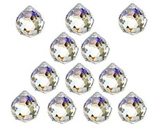 12 Pcs Crystal Ball Prism Suncatcher Rainbow Pendants Maker, 30mm 30MM, Clear