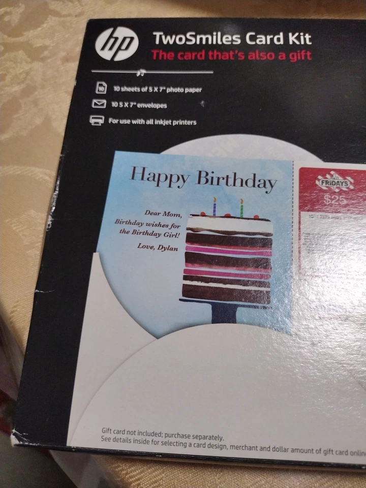HP Two Smiles Card Kit; 10 Sheets of 5x7 Photo Paper and Envelopes ( Never Open) - Image 3 of 4