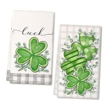St Patricks Day Polka dot Shamrock Kitchen Towels Dish Towels St. Patrick's
