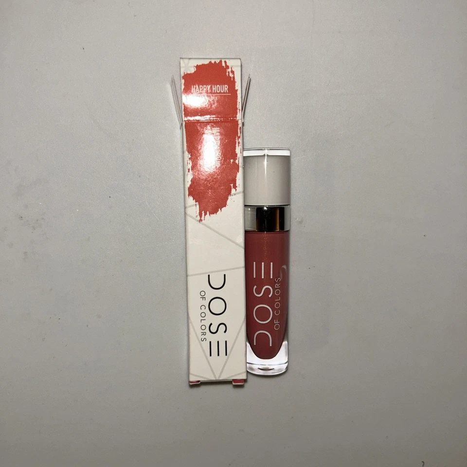 DOSE OF COLORS Stay Glossy Lip Gloss in Happy Hour (Pink Coral) NEW in Box - Image 1 of 1