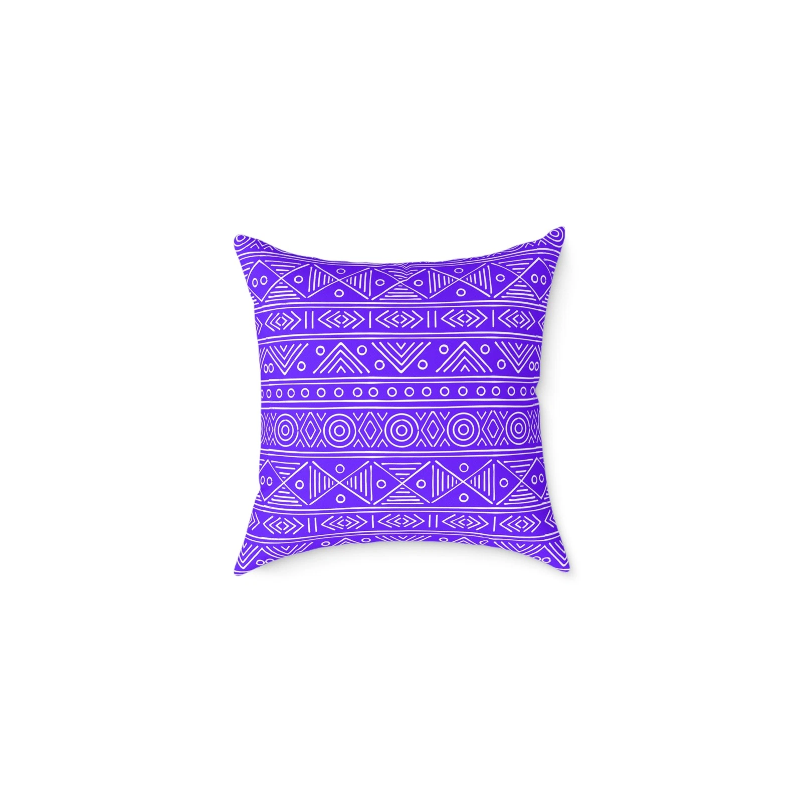 Purple White Aztec Pattern Pillow | Geometric Tribal Throw Pillow